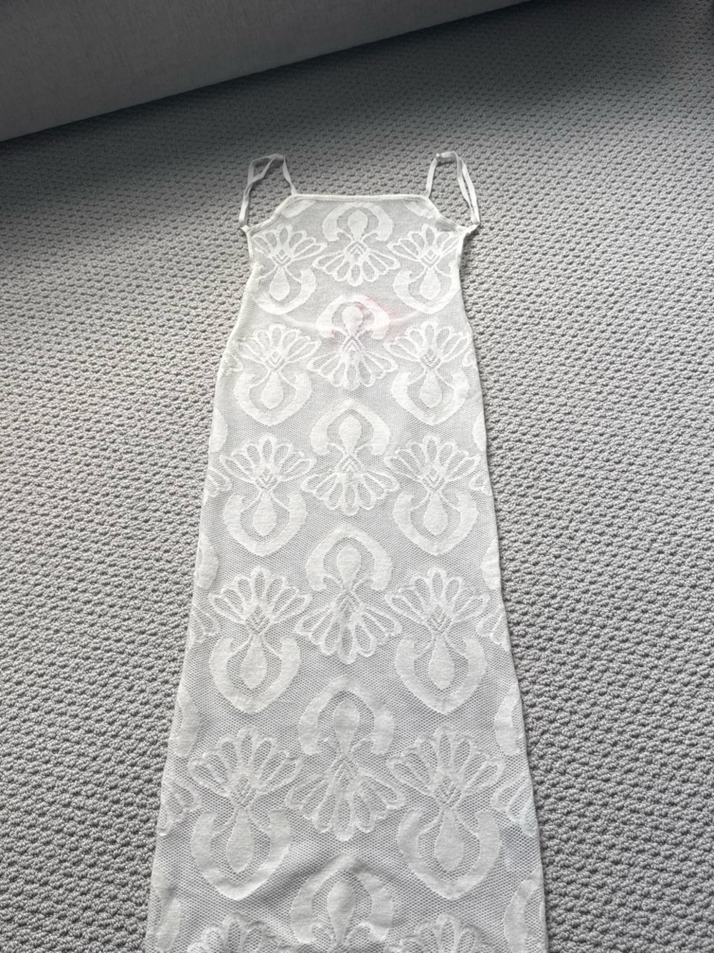 Edikted White Crochet Maxi Slip Dress